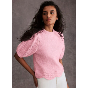 Mint Velvet Pink Stitch Sleeve Knit Top